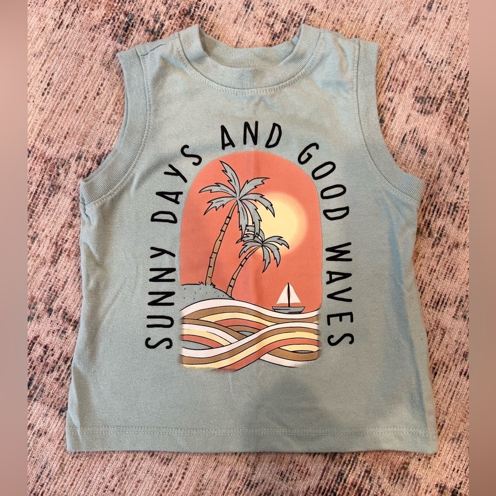 Garanimals Green Tank Top Sunny Days Graphic 12 month